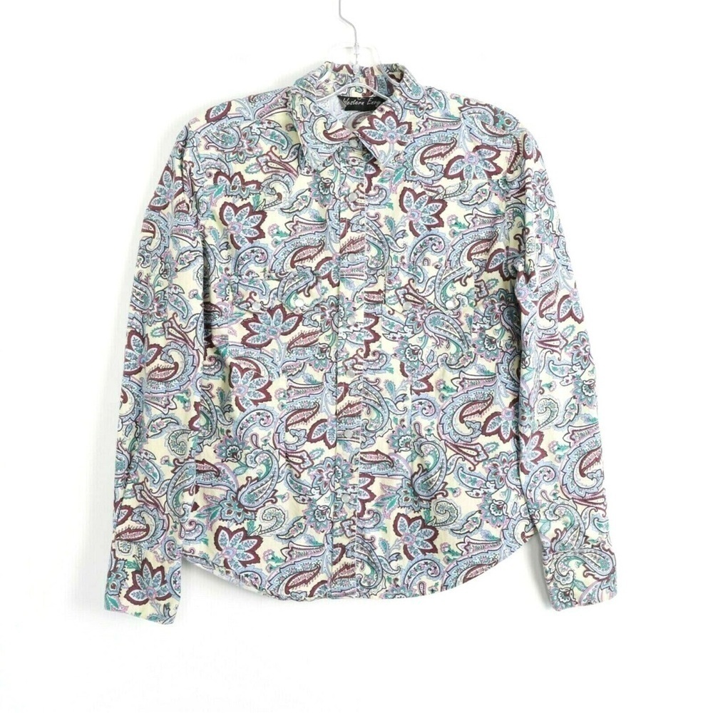 Western Envy shirt paisley print cowboy rodeo country M Southwestern bohemian